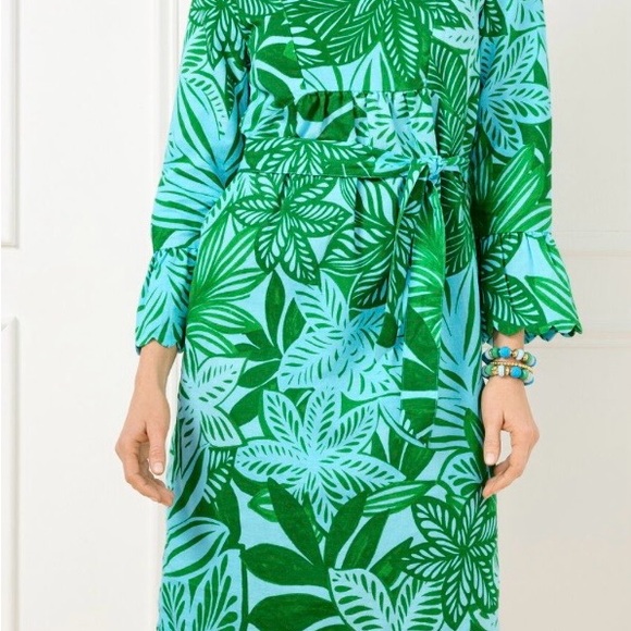 Talbots NWT Green and Blue Tropical Dress 3X - Picture 3 of 3